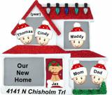 New Home Christmas Ornament Family Home for 5 with Pets Personalized FREE at PersonalizedOrnamentsMarket.com by Russell Rhodes