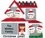 Family Christmas Ornament for 5 Home for Xmas with Pets Personalized FREE at PersonalizedOrnamentsMarket.com by Russell Rhodes