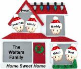 Family Christmas Ornament Home for Xmas for 5 Personalized FREE at PersonalizedOrnamentsMarket.com by Russell Rhodes