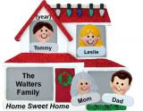 Family of 4 Ornament Home Sweet Home Personalized FREE at PersonalizedOrnamentsMarket.com by Russell Rhodes