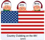 USA Family Christmas Ornament of 3 Personalized FREE at PersonalizedOrnamentsMarket.com by Russell Rhodes