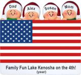 USA Family Christmas Ornament of 4 Personalized FREE at PersonalizedOrnamentsMarket.com by Russell Rhodes