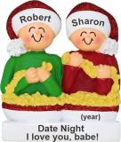 Stringing Popcorn Couple Christmas Ornament Personalized FREE at PersonalizedOrnamentsMarket.com by Russell Rhodes