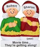 Stringing Popcorn Our 2 Kids Christmas Ornament Personalized FREE at PersonalizedOrnamentsMarket.com by Russell Rhodes