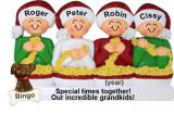 Stringing Popcorn 4 Grandkids Christmas Ornament with Dogs, Cats, Pets Custom Added Personalized FREE at PersonalizedOrnamentsMarket.com by Russell Rhodes