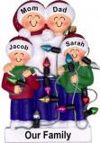 Family Christmas Ornament Holiday Lights for 4 Personalized FREE at PersonalizedOrnamentsMarket.com by Russell Rhodes