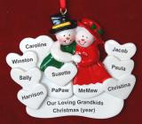 Grandparents Christmas Ornament Surrounded by Love 8 Grandkids Personalized FREE at PersonalizedOrnamentsMarket.com by Russell Rhodes