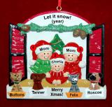 Lesbian Family of 3 Christmas Ornament Holiday Window with up to 4 Dogs, Cats, Pets Custom Add-ons Personalized FREE at PersonalizedOrnamentsMarket.com by Russell Rhodes