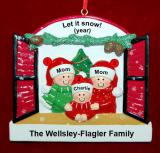 Lesbian Family of 3 Christmas Ornament Holiday Window Personalized FREE at PersonalizedOrnamentsMarket.com by Russell Rhodes