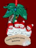 Family Christmas Ornament Beach Vacation for 4 Personalized FREE at PersonalizedOrnamentsMarket.com by Russell Rhodes