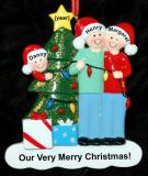 Family Christmas Ornament Celebration Lights for 3 Personalized FREE at PersonalizedOrnamentsMarket.com by Russell Rhodes