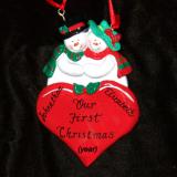 First Christmas Married Ornament Loving Heart Personalized FREE at PersonalizedOrnamentsMarket.com by Russell Rhodes