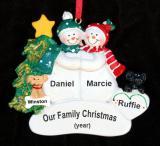 Couples Christmas Ornament with Black Dog & More Personalized FREE at PersonalizedOrnamentsMarket.com by Russell Rhodes