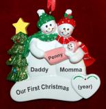 New Baby Girl Christmas Ornament Holiday Joy Personalized FREE at PersonalizedOrnamentsMarket.com by Russell Rhodes