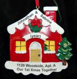 Our First Christmas Together Christmas Ornament Xmas Cottage Personalized FREE at PersonalizedOrnamentsMarket.com by Russell Rhodes