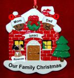 Black Couples Christmas Ornament Home for the Holidays with 1 Dog, Cat, Pets Custom Add-ons Personalized FREE at PersonalizedOrnamentsMarket.com by Russell Rhodes