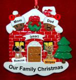 Black Couples Christmas Ornament Home for the Holidays with 2 Dogs, Cats, Pets Custom Add-ons Personalized FREE at PersonalizedOrnamentsMarket.com by Russell Rhodes