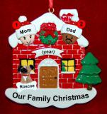 Mixed Race Couples Christmas Ornament Home for the Holidays with 1 Dog, Cat, Pets Custom Add-ons Personalized FREE at PersonalizedOrnamentsMarket.com by Russell Rhodes