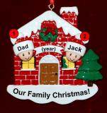 Single Dad Christmas Ornament Home for the Holidays 1 Child Personalized FREE at PersonalizedOrnamentsMarket.com by Russell Rhodes