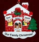 Single Dad Christmas Ornament Home for the Holidays 1 Child with 1 Dog, Cat, Pets Custom Add-ons Personalized FREE at PersonalizedOrnamentsMarket.com by Russell Rhodes