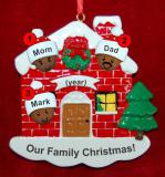 Black Family of 3 Christmas Ornament Home for the Holidays Personalized FREE at PersonalizedOrnamentsMarket.com by Russell Rhodes