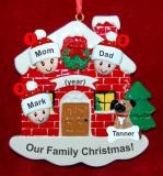 Family of 3 Christmas Ornament Home for the Holidays with 1 Dog, Cat, Pets Custom Add-ons Personalized FREE at PersonalizedOrnamentsMarket.com by Russell Rhodes