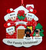 Family of 3 Christmas Ornament Home for the Holidays with 2 Dogs, Cats, Pets Custom Add-ons Personalized FREE at PersonalizedOrnamentsMarket.com by Russell Rhodes