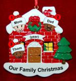 Mixed Race Family of 3 Christmas Ornament Home for the Holidays Personalized FREE at PersonalizedOrnamentsMarket.com by Russell Rhodes