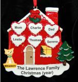 Family Christmas Ornament Hearts of Love for 6 with Dogs, Cats, Pets Custom Added Personalized FREE at PersonalizedOrnamentsMarket.com by Russell Rhodes