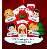 Our New Home Family of 4 with Dog, Cat, or Pet Christmas Ornament Custom Faces Personalized FREE at PersonalizedOrnamentsMarket.com by Russell Rhodes