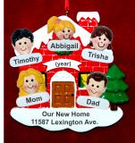 Our New Home Family of 5 Christmas Ornament Personalized FREE at PersonalizedOrnamentsMarket.com by Russell Rhodes