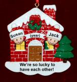 Couples Christmas Ornament Happy Holidays Personalized FREE at PersonalizedOrnamentsMarket.com by Russell Rhodes