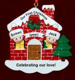 Our First Christmas Ornament Happy Holidays Personalized FREE at PersonalizedOrnamentsMarket.com by Russell Rhodes