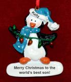 Son Christmas Ornament Personalized FREE at PersonalizedOrnamentsMarket.com by Russell Rhodes