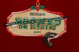 Fishing Christmas Ornament Personalized FREE at PersonalizedOrnamentsMarket.com by Russell Rhodes