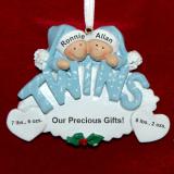 Twin Boys Christmas Ornament Personalized FREE at PersonalizedOrnamentsMarket.com by Russell Rhodes