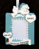 Baby Boy Christmas Ornament Frame Personalized FREE at PersonalizedOrnamentsMarket.com by Russell Rhodes