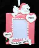 Baby Girl Christmas Ornament Frame Personalized FREE at PersonalizedOrnamentsMarket.com by Russell Rhodes