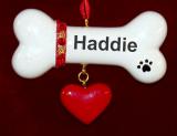 Dog Christmas Ornament Holiday Bone Personalized FREE at PersonalizedOrnamentsMarket.com by Russell Rhodes