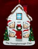 Family Christmas Ornament for 4 Home for Holidays Personalized FREE at PersonalizedOrnamentsMarket.com by Russell Rhodes