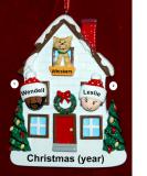 Mixed Race Biracial Couple Christmas Ornament with Dogs, Cats, Pets Custom Added Personalized FREE at PersonalizedOrnamentsMarket.com by Russell Rhodes