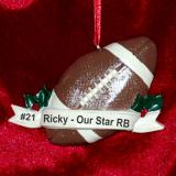 Football Christmas Ornament Game Day Personalized FREE at PersonalizedOrnamentsMarket.com by Russell Rhodes