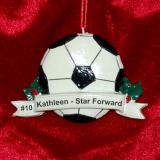 Soccer Christmas Ornament Game Day Personalized FREE at PersonalizedOrnamentsMarket.com by Russell Rhodes