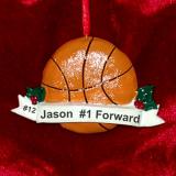 Basketball Christmas Ornament Game Day Personalized FREE at PersonalizedOrnamentsMarket.com by Russell Rhodes