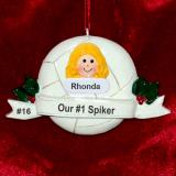 Volleyball Ornament for Girl or Boy Personalized FREE at PersonalizedOrnamentsMarket.com by Russell Rhodes