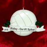 Volleyball Christmas Ornament Game Day Personalized FREE at PersonalizedOrnamentsMarket.com by Russell Rhodes