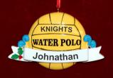 Water Polo Christmas Ornament Game Day Personalized FREE at PersonalizedOrnamentsMarket.com by Russell Rhodes