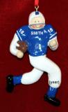 Football Christmas Ornament Blue Jersey Personalized FREE at PersonalizedOrnamentsMarket.com by Russell Rhodes