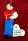 Broken Arm Christmas Ornament Brunette Male Personalized FREE at PersonalizedOrnamentsMarket.com by Russell Rhodes