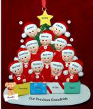 Ornament for Grandparents  12 Grandchildren All Together with Pets Personalized FREE at PersonalizedOrnamentsMarket.com by Russell Rhodes